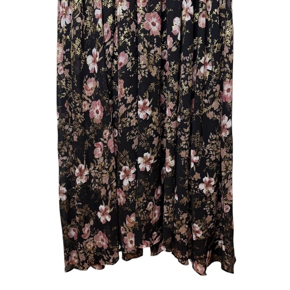 NEW Baltic Born Lynlee Black Metallic Floral Women’s V Neck Maxi Dress Sz 3X - Picture 8 of 14